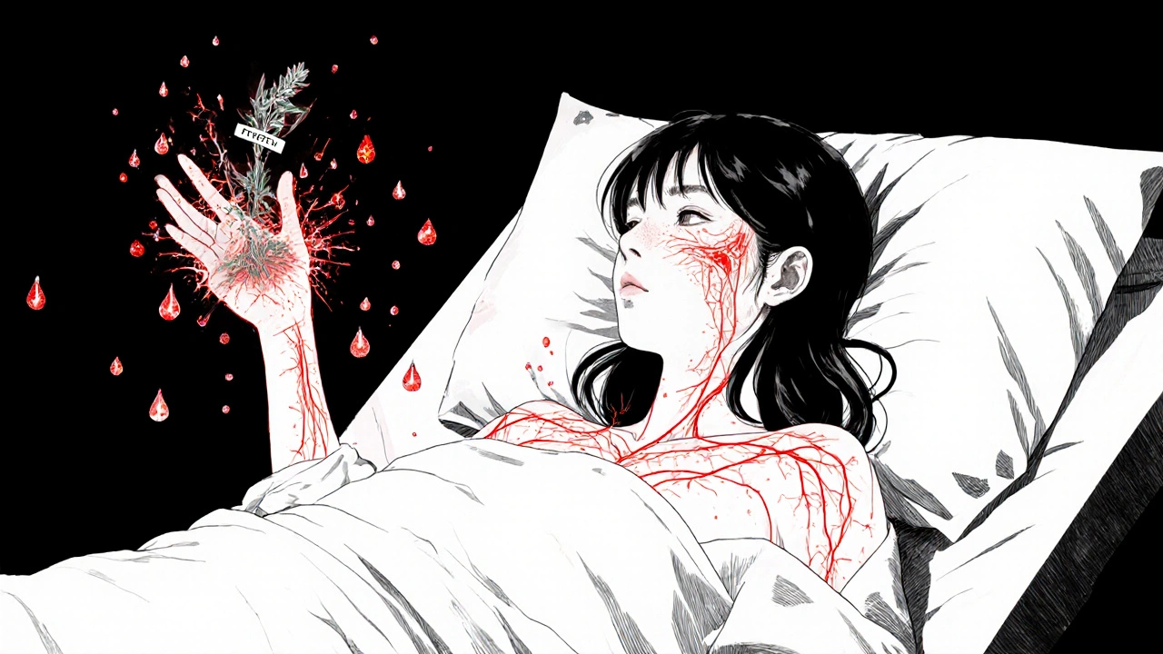 フェバーフューと抗凝固薬：出血リスクの評価