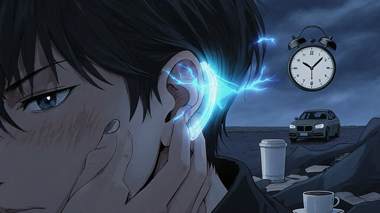 手がスコポラミンパッチを剥がす瞬間、青いエネルギーが消え、安全な道へ向かう