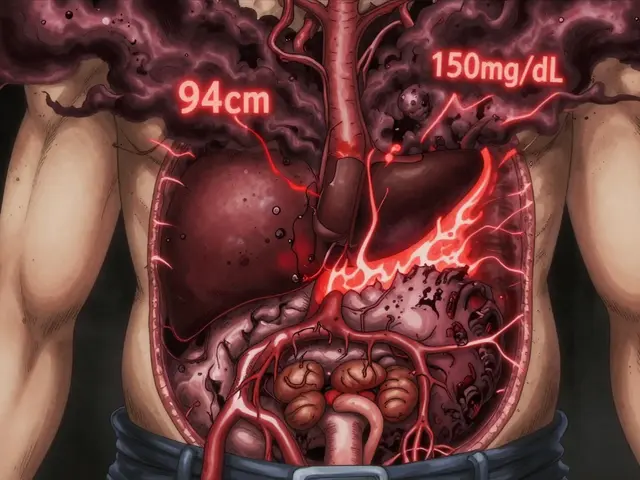 代謝症候群：ウエストサイズ、中性脂肪、血糖コントロールの関係