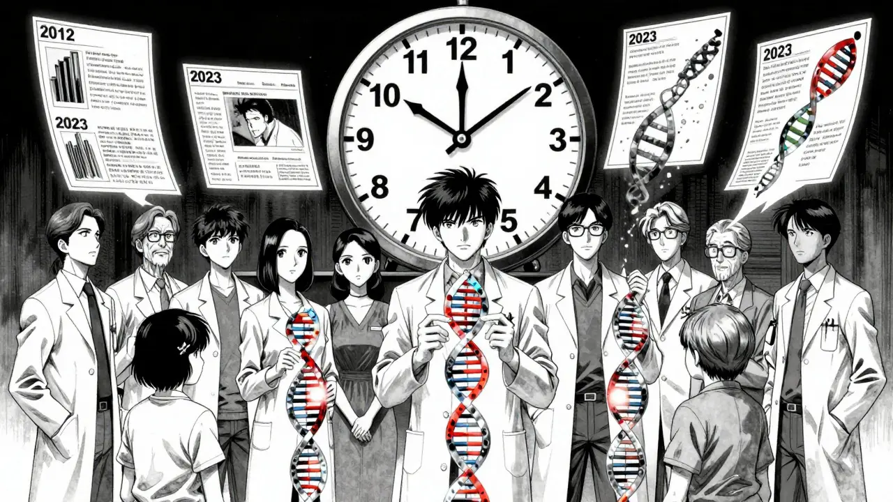 遺伝子マーカーと20年間の研究データをテーマにした医療専門家と患者の集い。