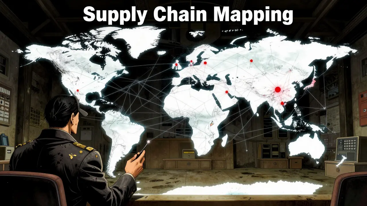 世界の供給網をデジタルマップで可視化し、リスクを分析する司令室